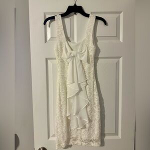 White lace/sparkle/bow!B. Darlin size 5/6 Worn 1 time wedding rehearsal dinner